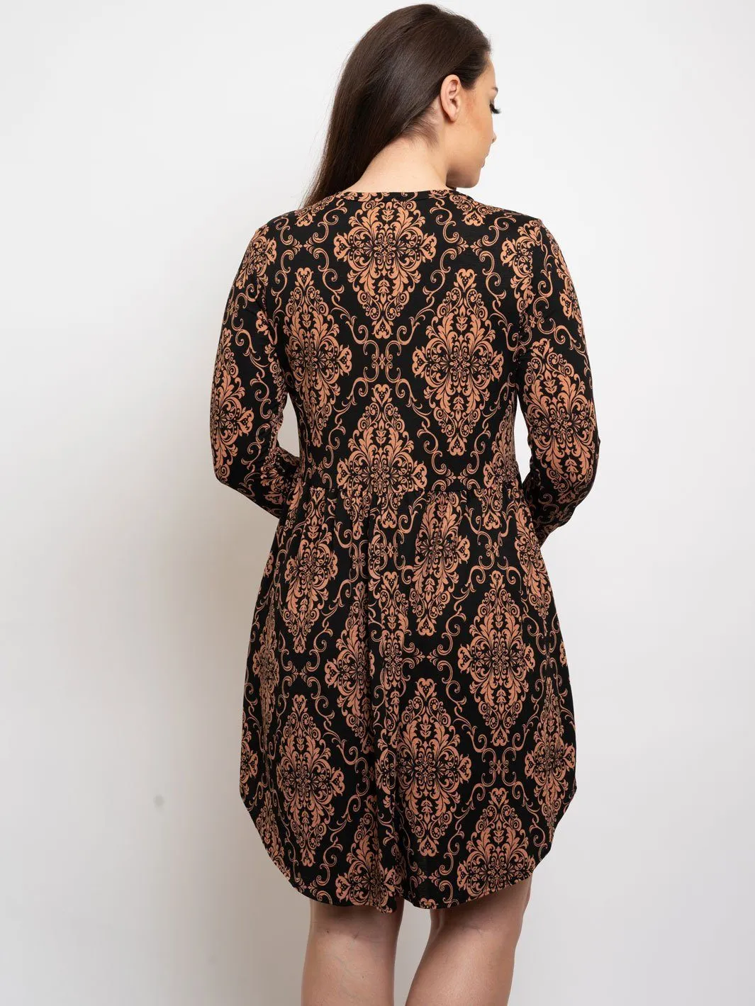 PLUS SIZE LONG SLEEVE TUNIC DRESS