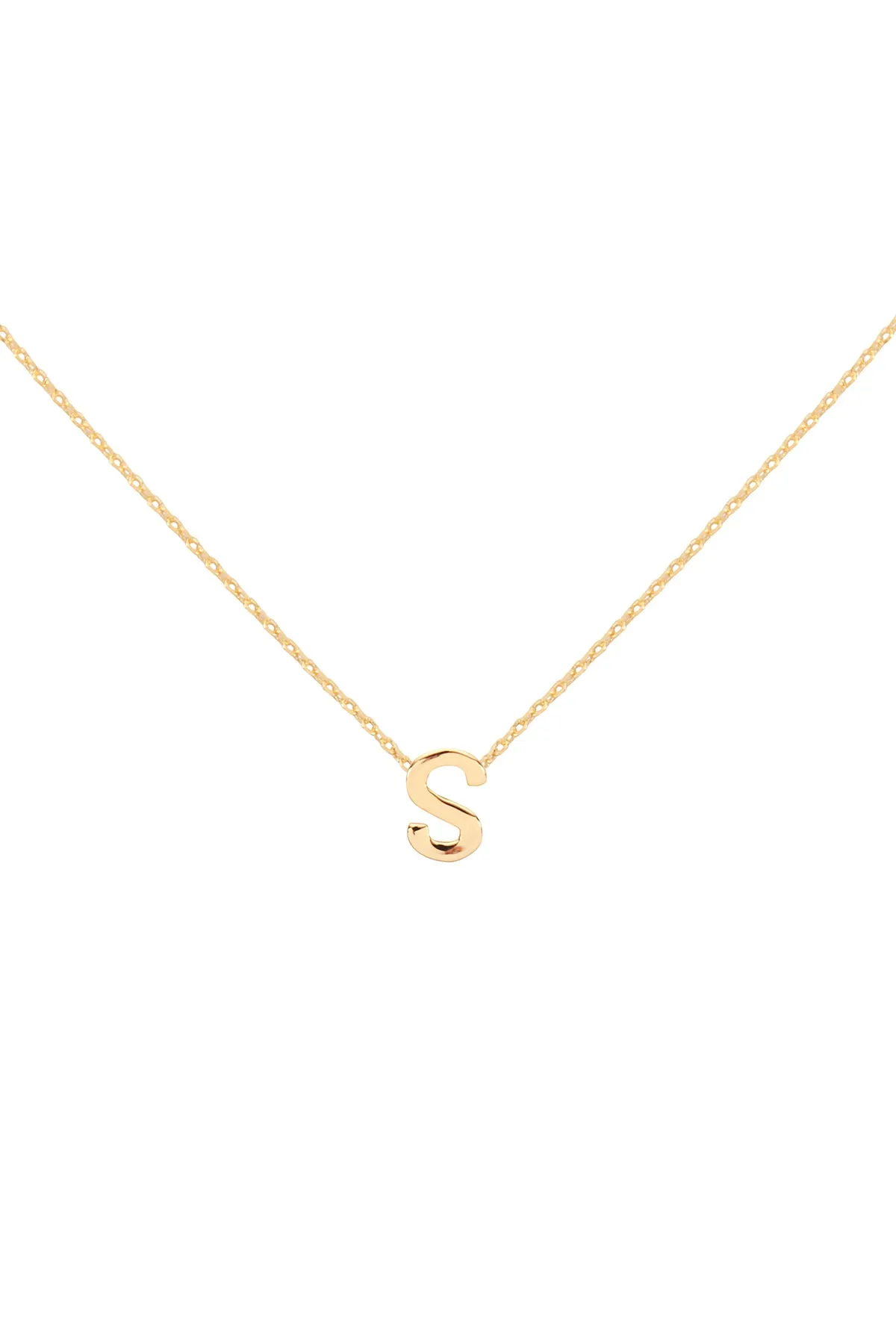 PN3642S - "S" INITIAL DAINTY CHARM NECKLACE