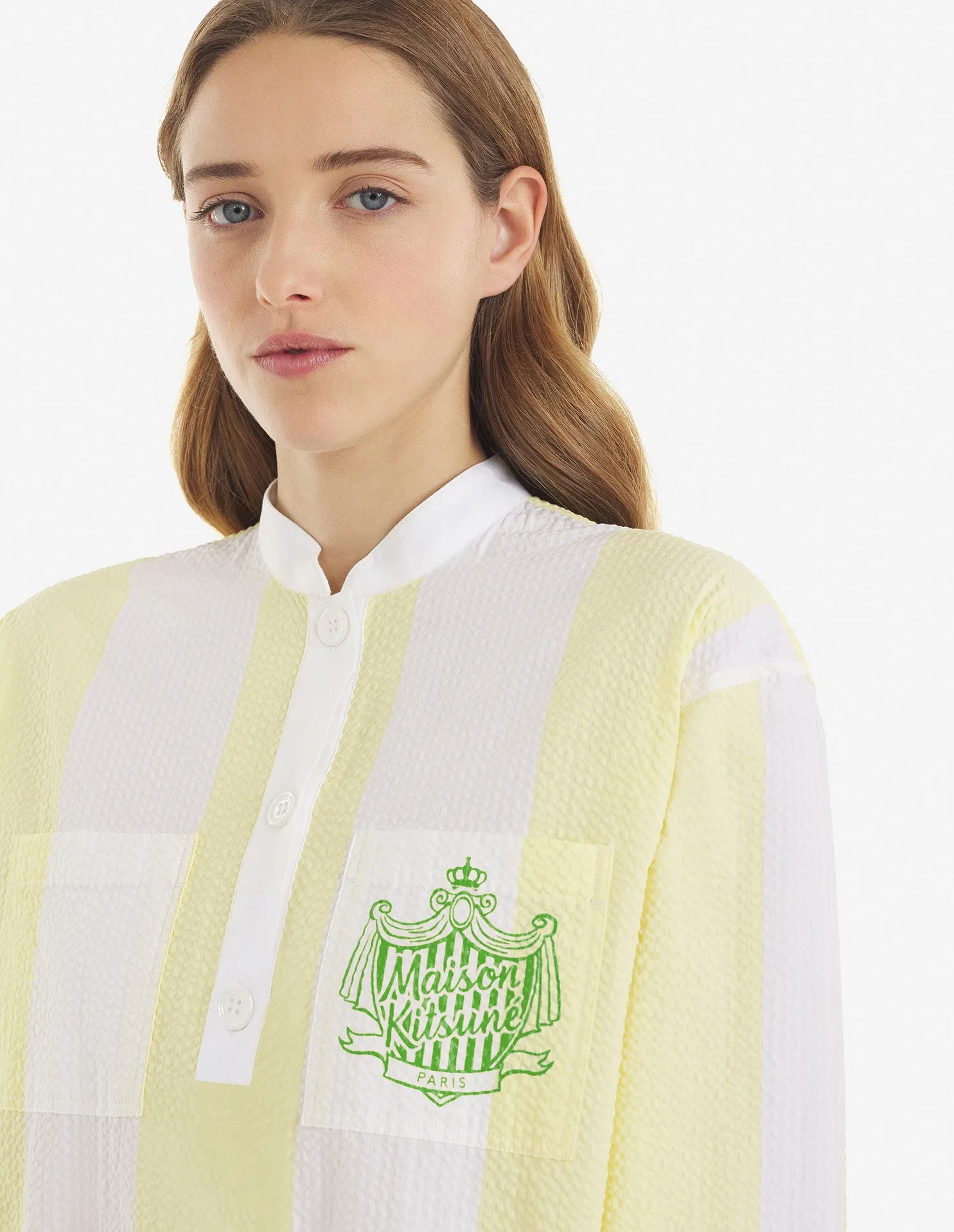 Poolside Stripes Tunic Dress Lemon