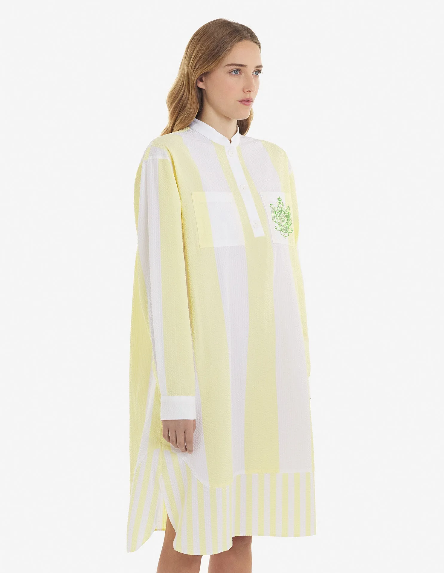 Poolside Stripes Tunic Dress Lemon