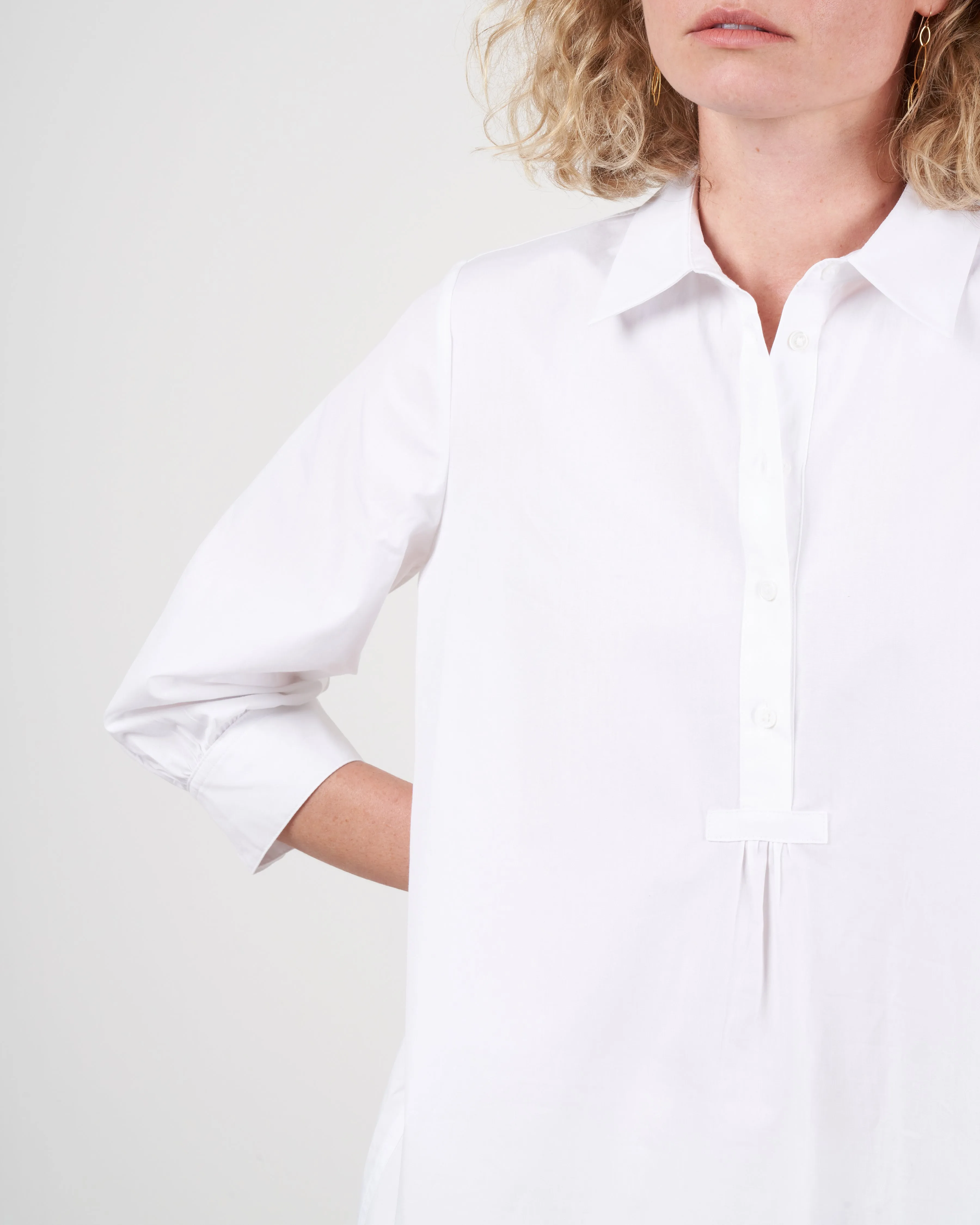 popover dress - white