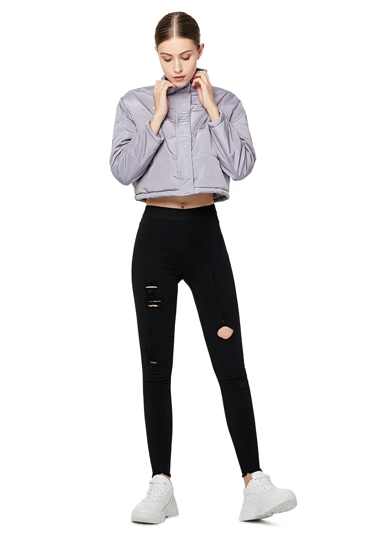 puffer style crop jacket