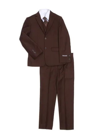 "Austin" Kids Brown 5-Piece Suit