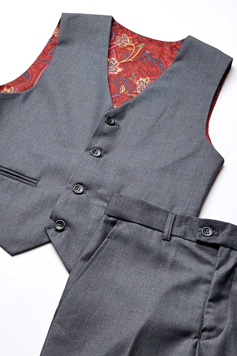 "Austin" Kids Charcoal 5-Piece Suit