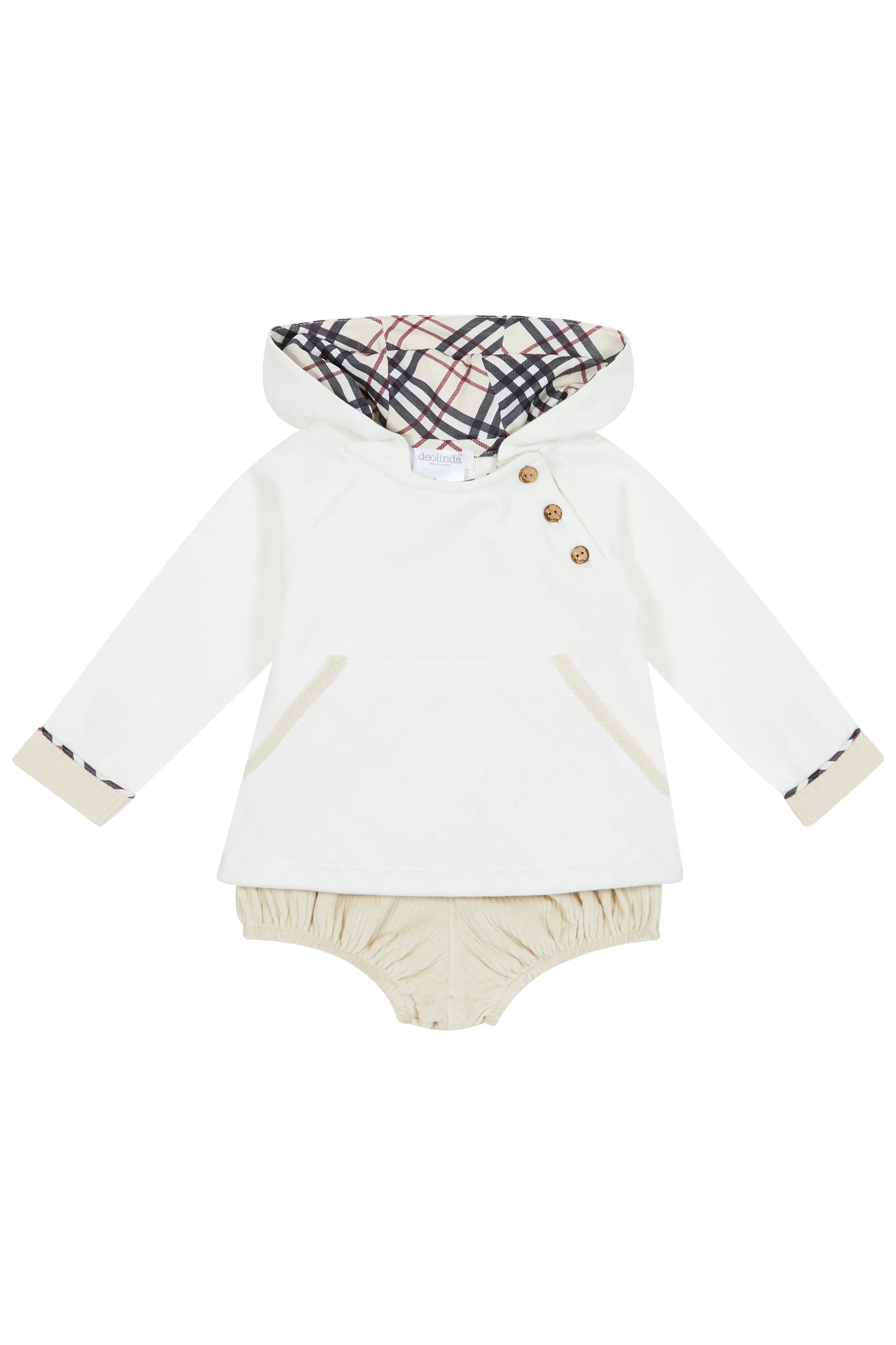 "Christian" Ivory Hoodie & Sand Cord Jam Pants