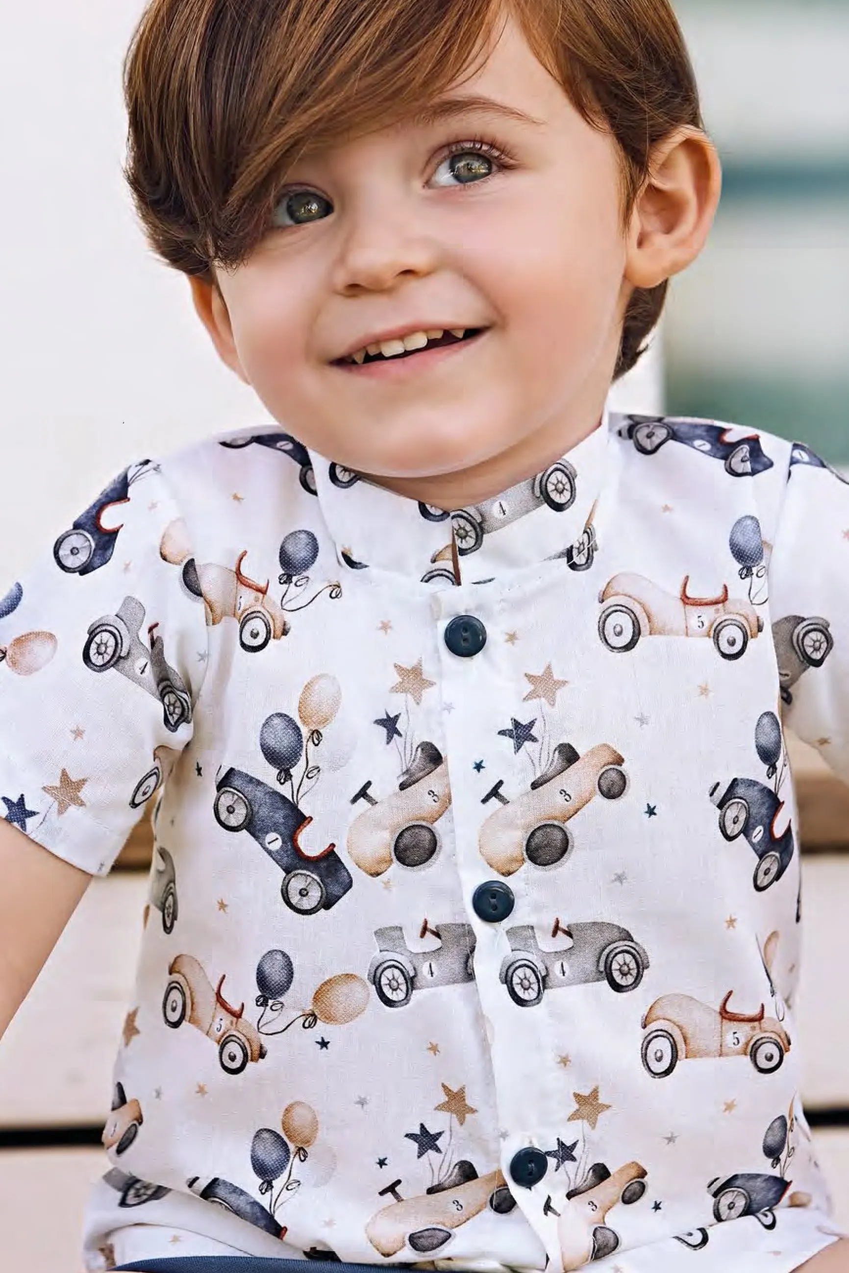 "Enzo" Midnight Blue Car Print Shirt & Shorts