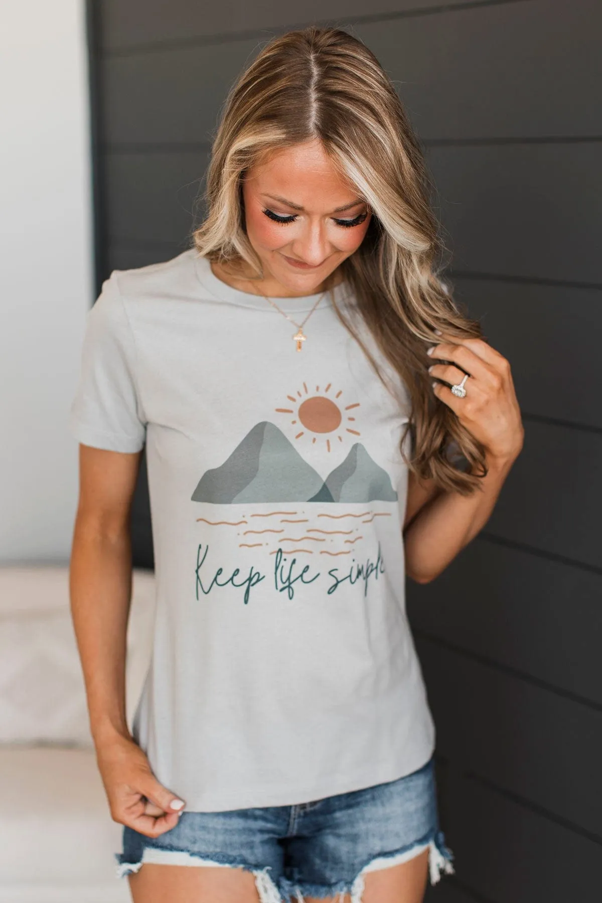 "Keep Life Simple" Graphic Tee- Grey