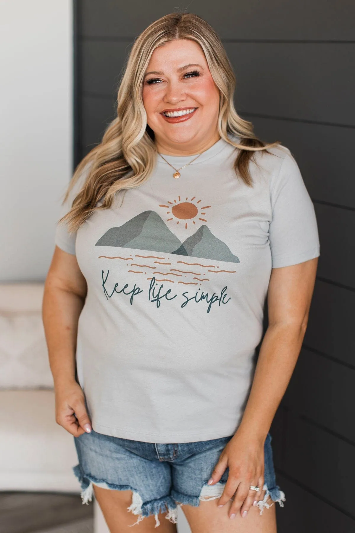 "Keep Life Simple" Graphic Tee- Grey