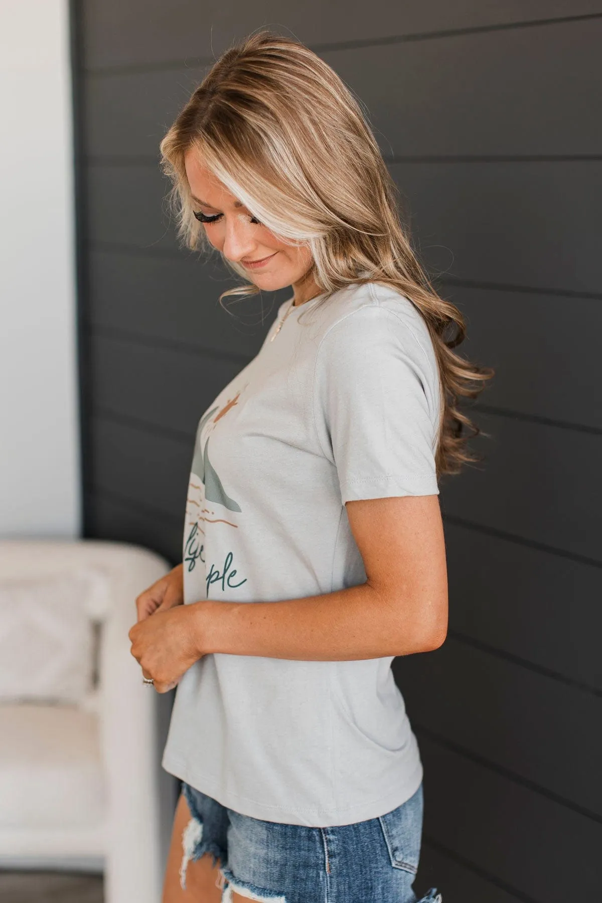 "Keep Life Simple" Graphic Tee- Grey