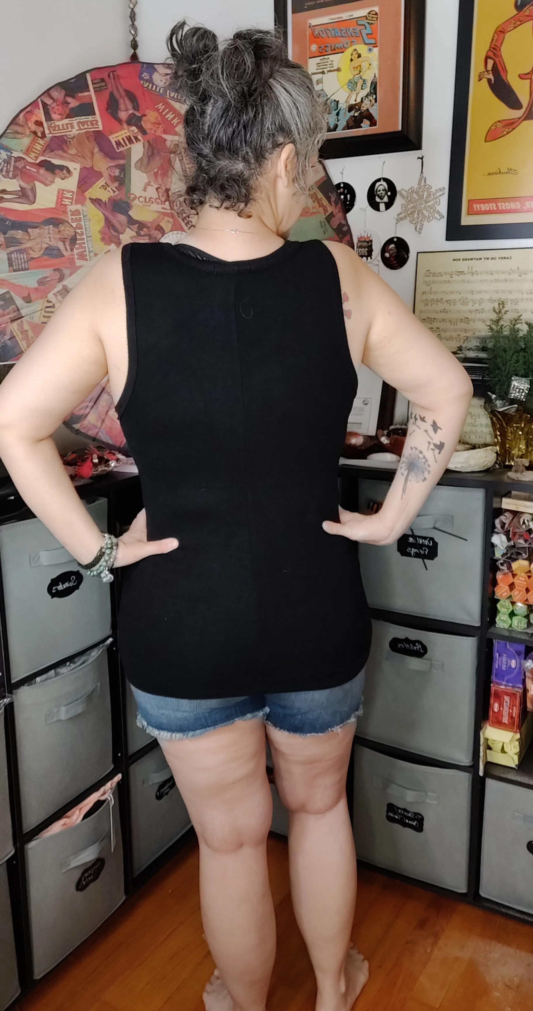 Rayon Ribbed Button Front Tank