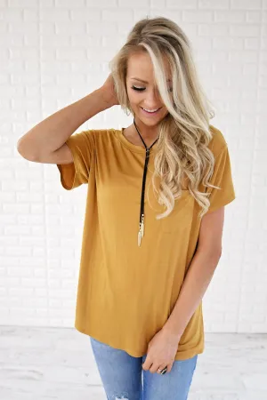 Ready or Not Pocket Top ~ Mustard