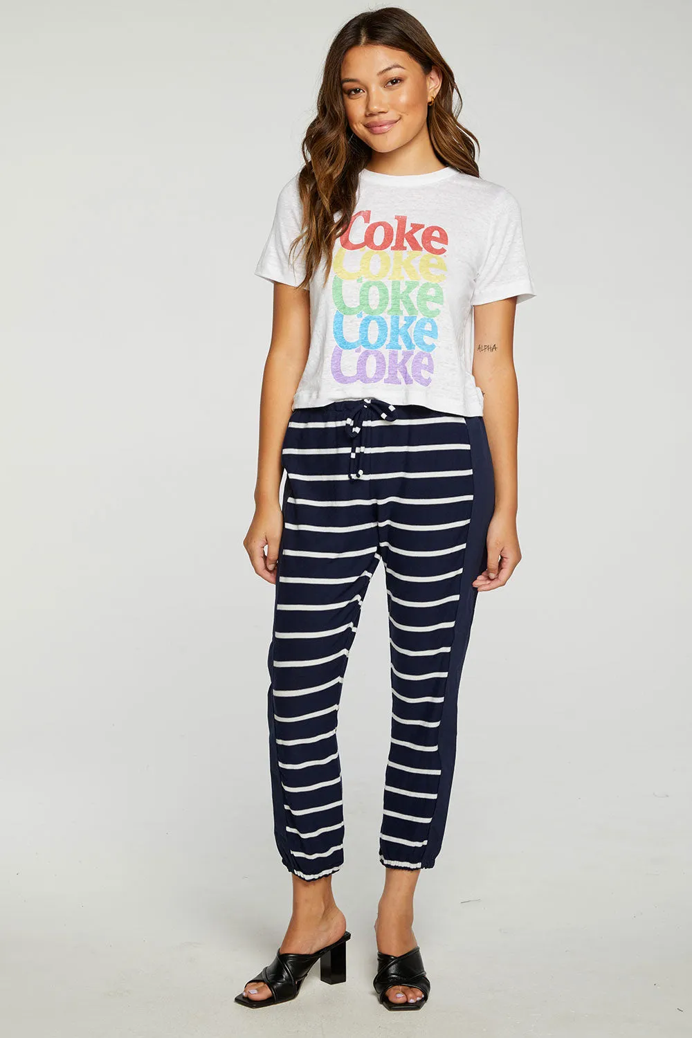 Recycled Cozy Knit Mixed Poplin Side Panel Jogger