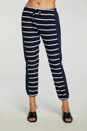 Recycled Cozy Knit Mixed Poplin Side Panel Jogger