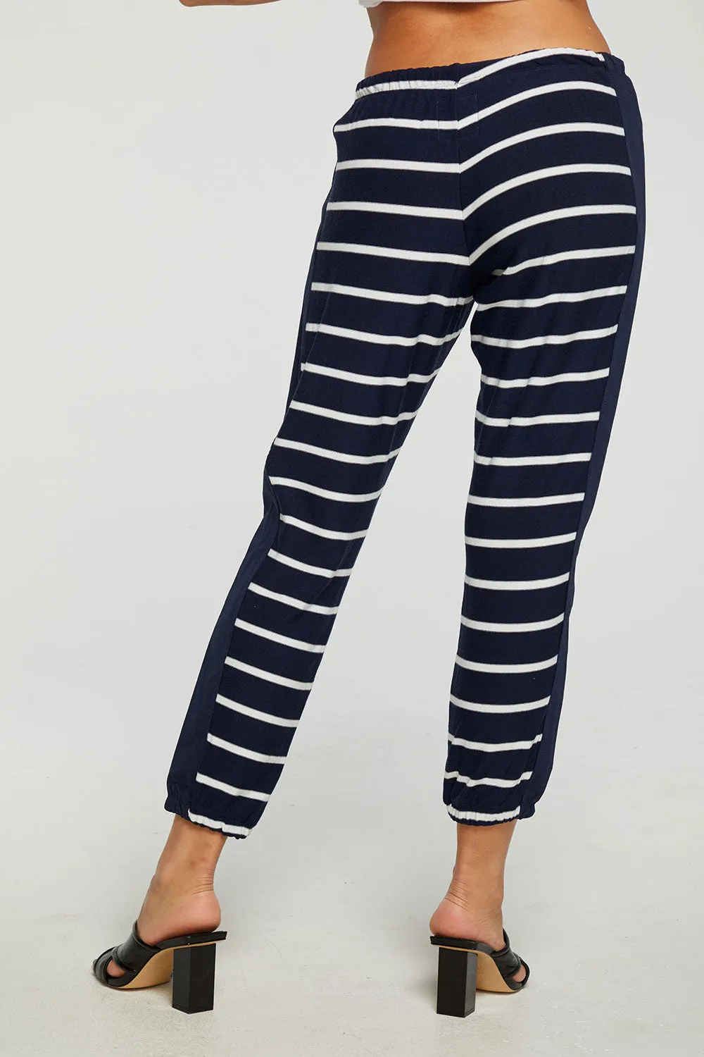 Recycled Cozy Knit Mixed Poplin Side Panel Jogger