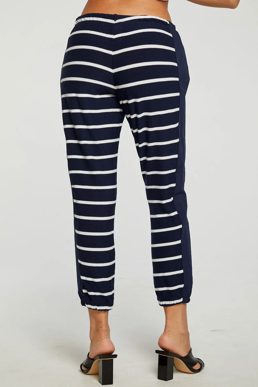 Recycled Cozy Knit Mixed Poplin Side Panel Jogger