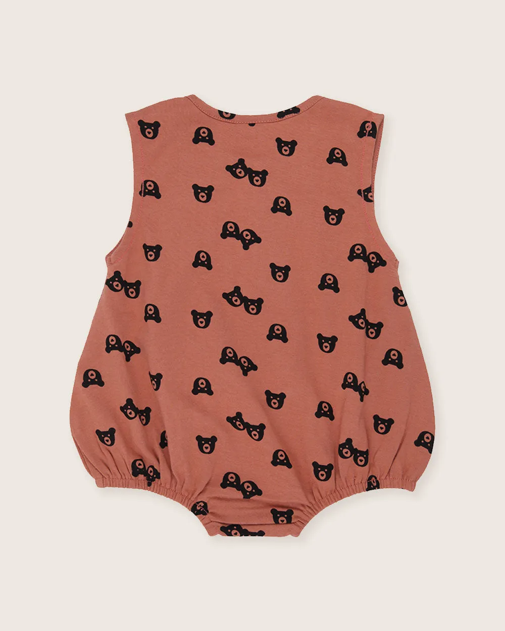 Red Bear Print Romper