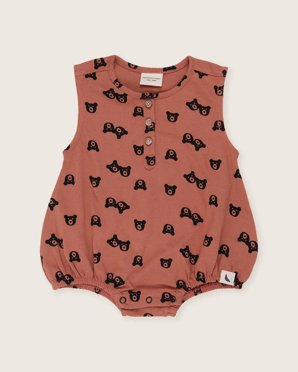 Red Bear Print Romper