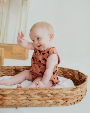 Red Bear Print Romper