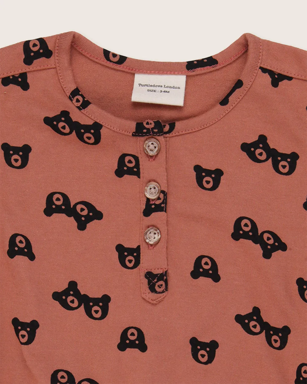 Red Bear Print Romper