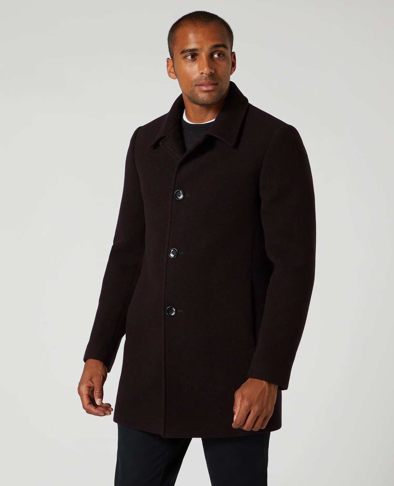 Remus Uomo Rowan Tailored Coat - Dark Red