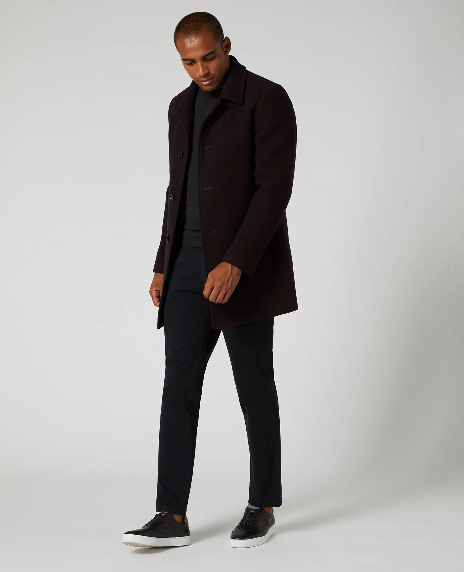 Remus Uomo Rowan Tailored Coat - Dark Red