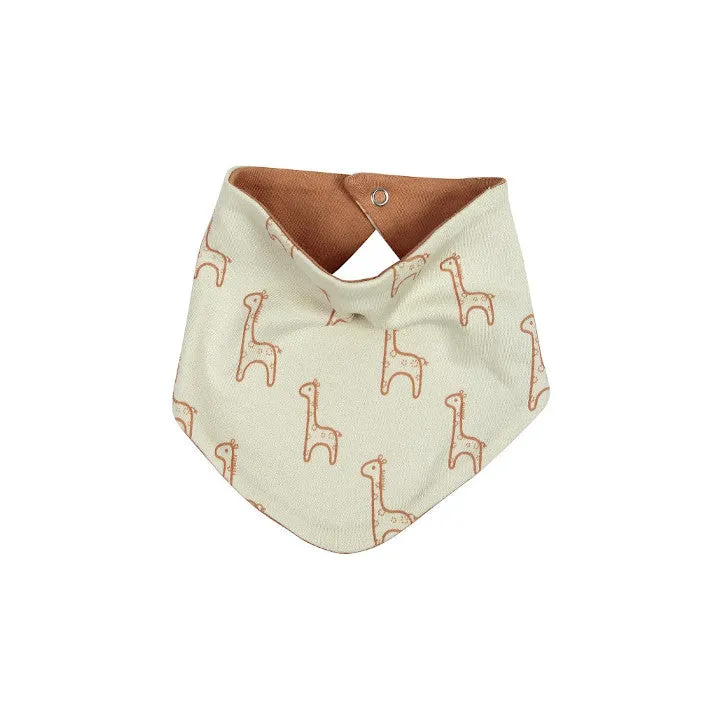 Reversible bandana bib - giraffes