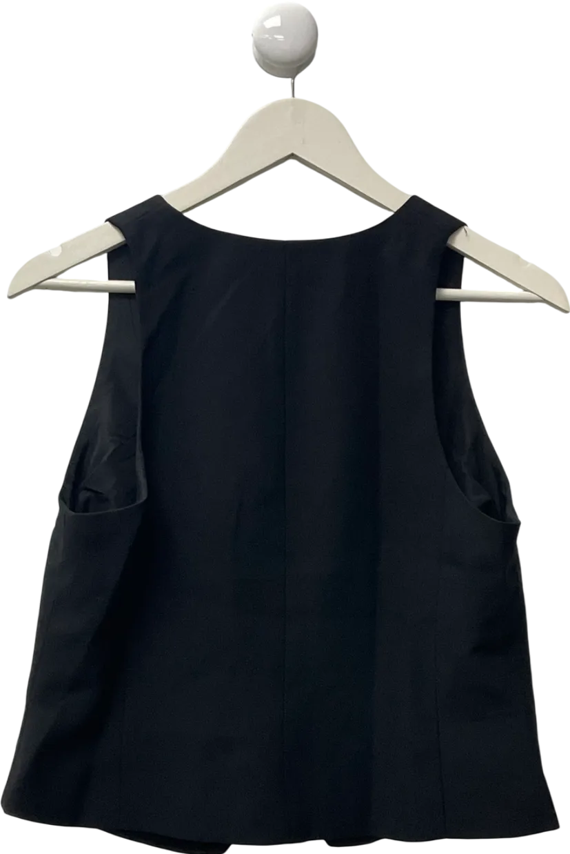 River Island Black Button Front Waistcoat UK 12