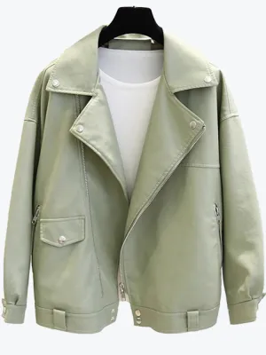 Rivet Zipper Vintage Moto Jacket