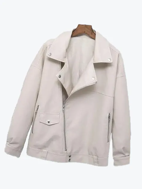 Rivet Zipper Vintage Moto Jacket