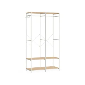 Rootz Clothes Rack Organizer - Garment Rack - Wardrobe Stand - Steel Chipboard - Heavy Duty - Natural Beige - 40cm x 94.5cm x 180cm