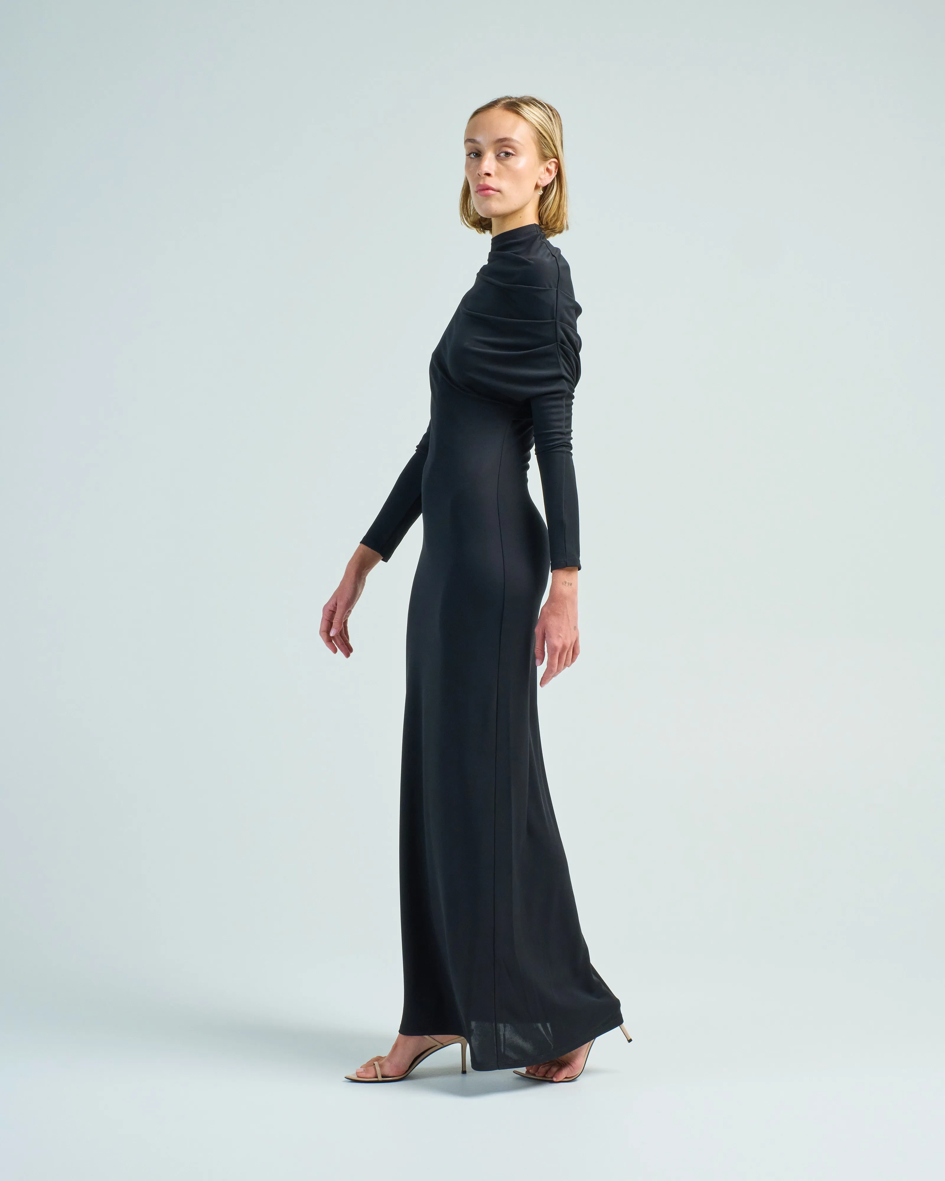 rue draped gown