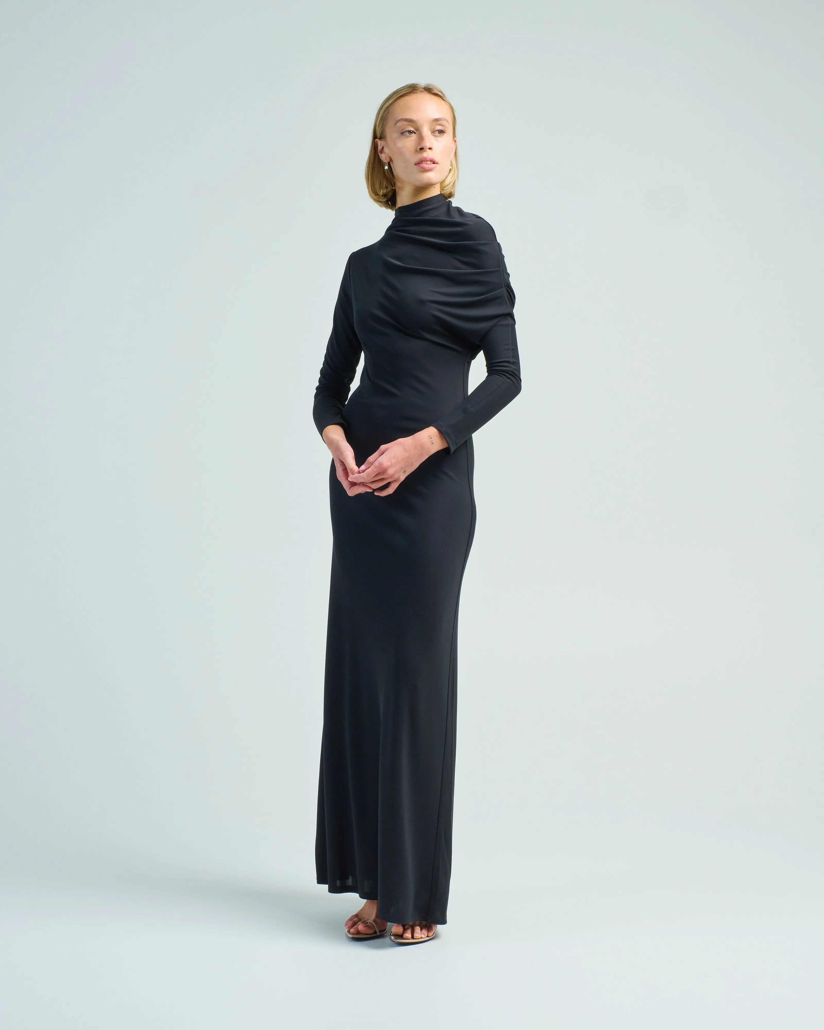 rue draped gown
