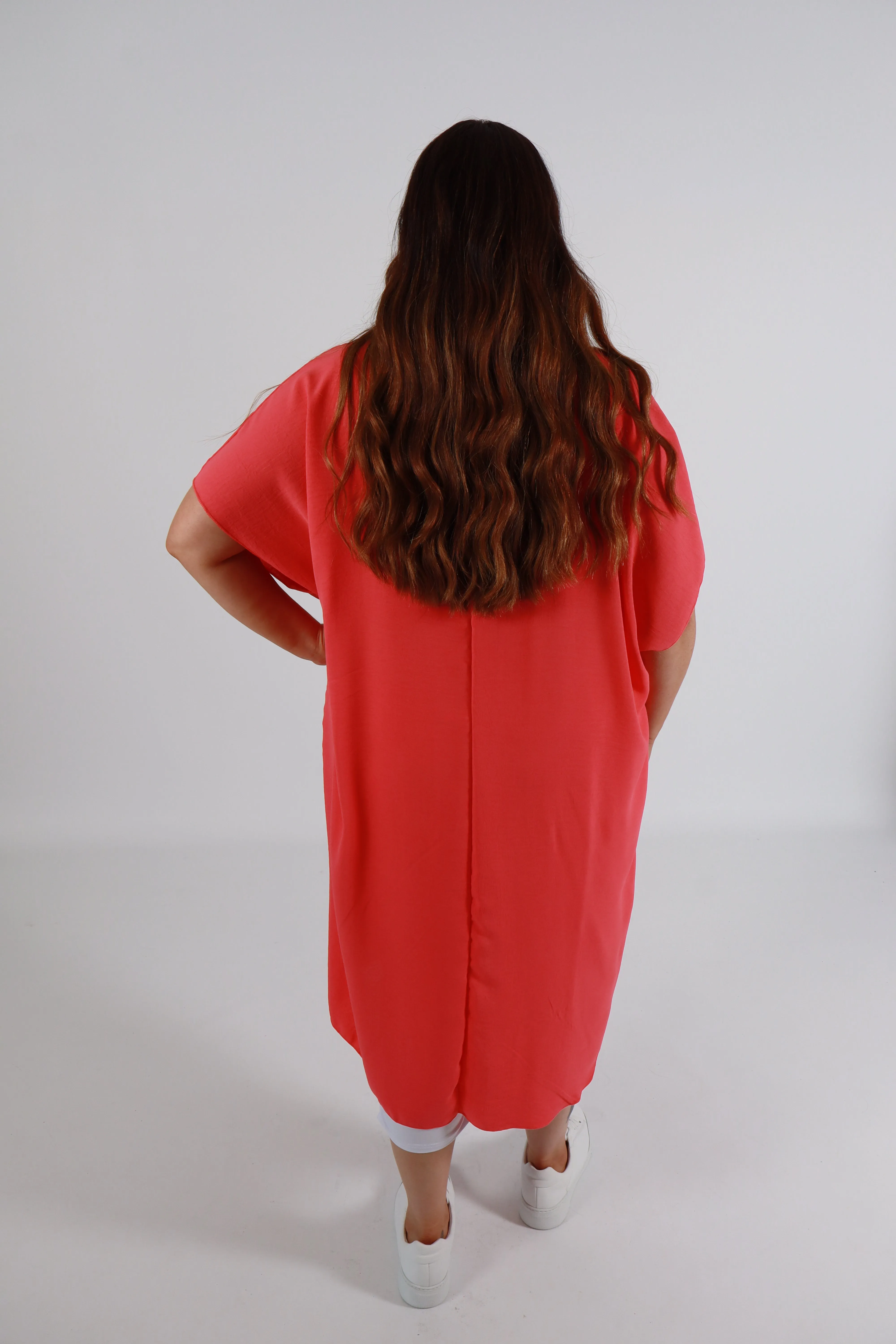 Sadhbh Pleated Oversized Tunic in Salmon