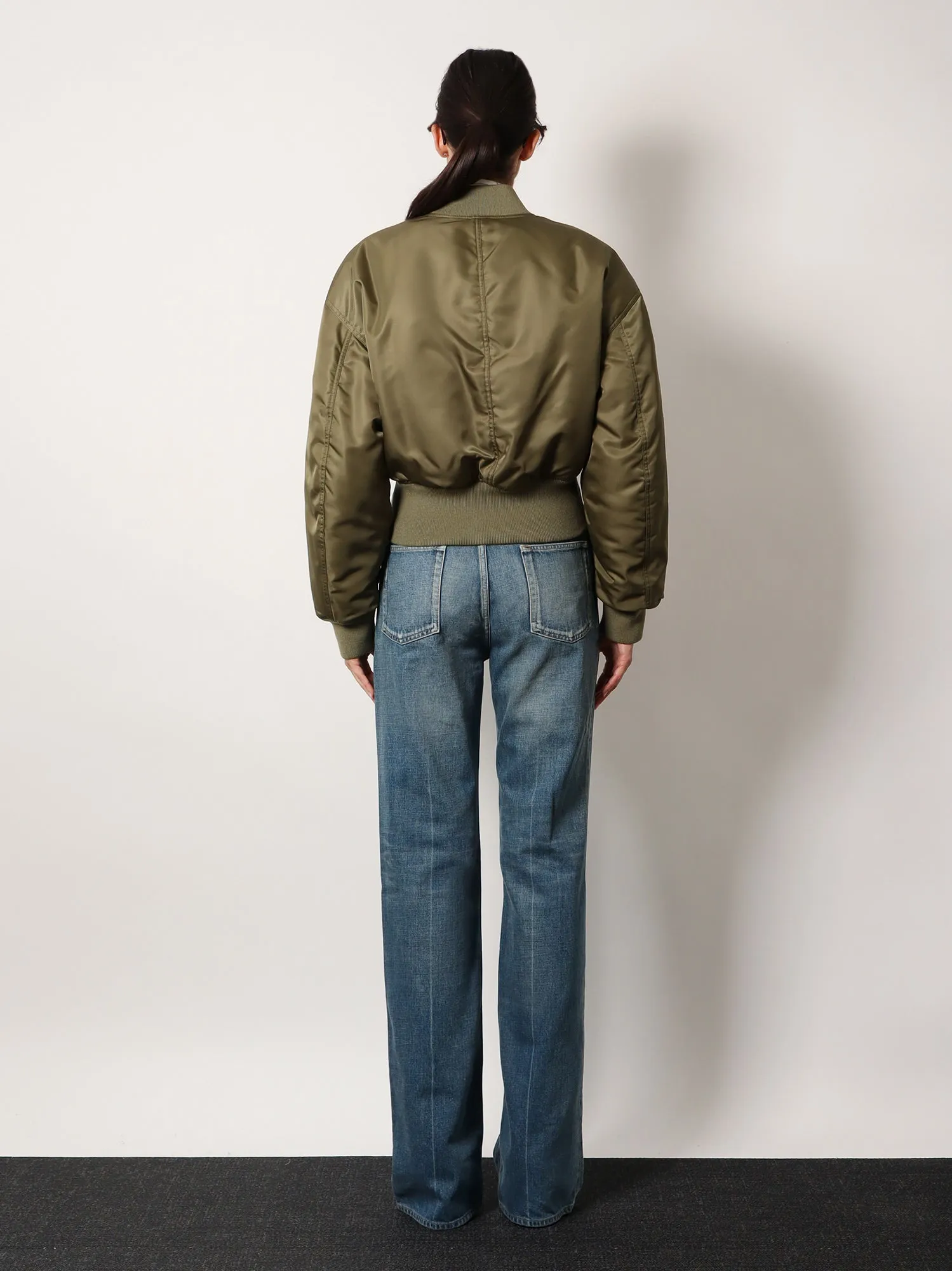 Saint Laurent Cropped Nylon Jacket With Padding