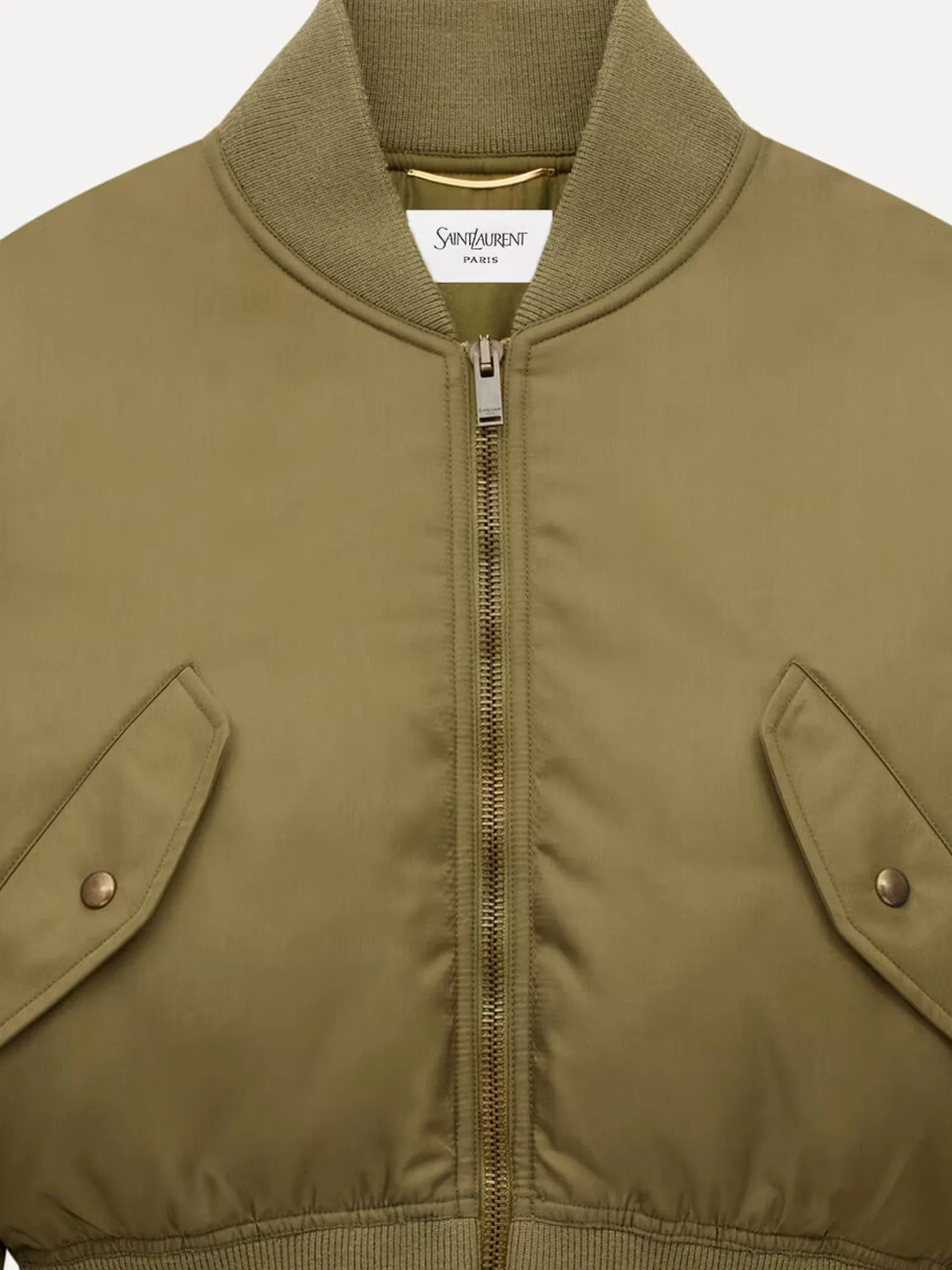 Saint Laurent Cropped Nylon Jacket With Padding