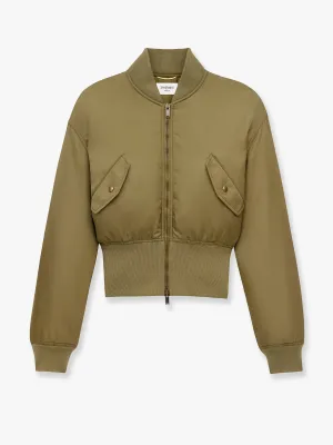 Saint Laurent Cropped Nylon Jacket With Padding