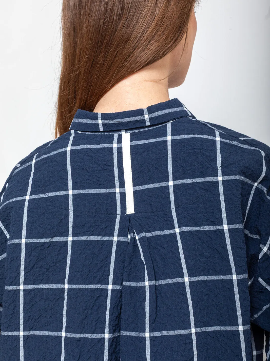 Savannah Crisp Check Shirt - Navy