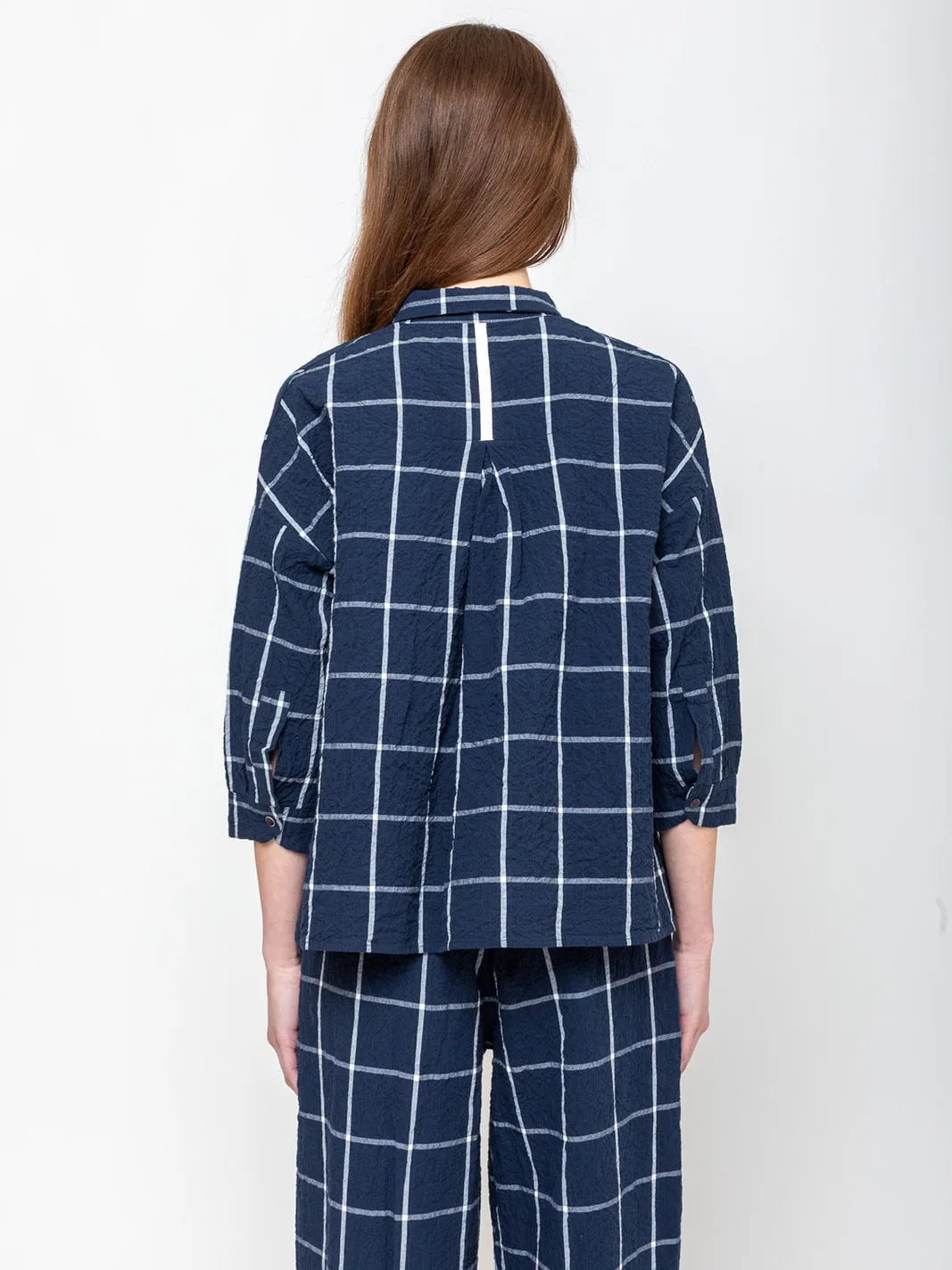 Savannah Crisp Check Shirt - Navy