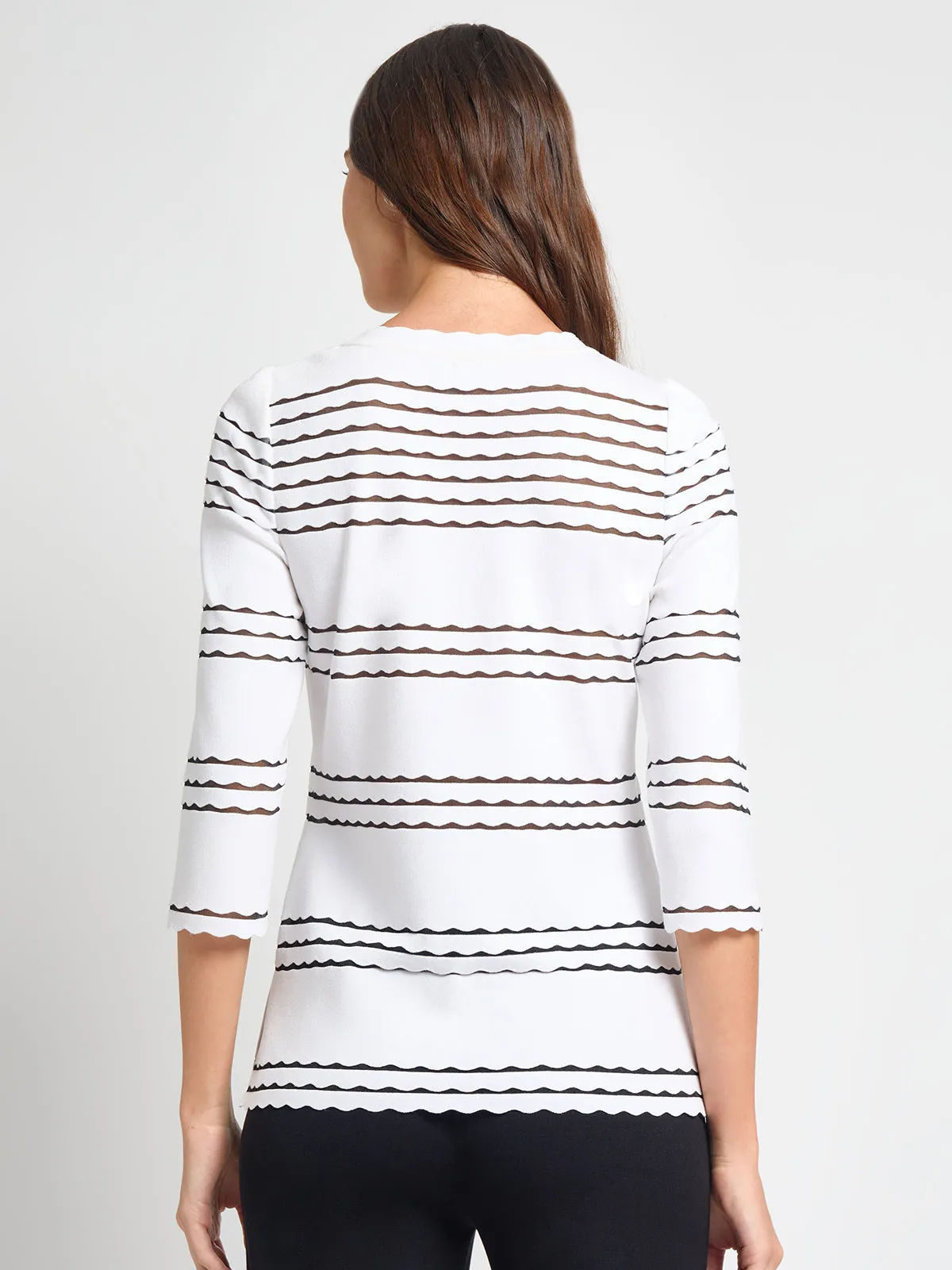 Scalloped Trim Soft Knit Tunic - True Fit