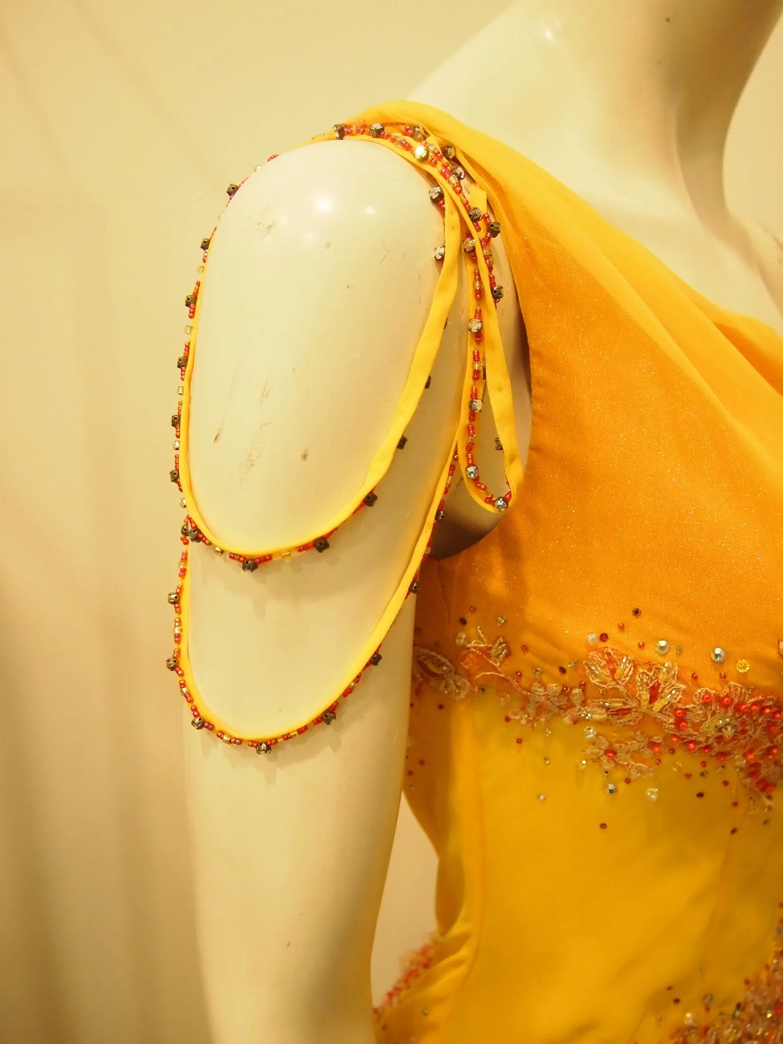 Scarlett O'hara Golden Vintage Evening Dress