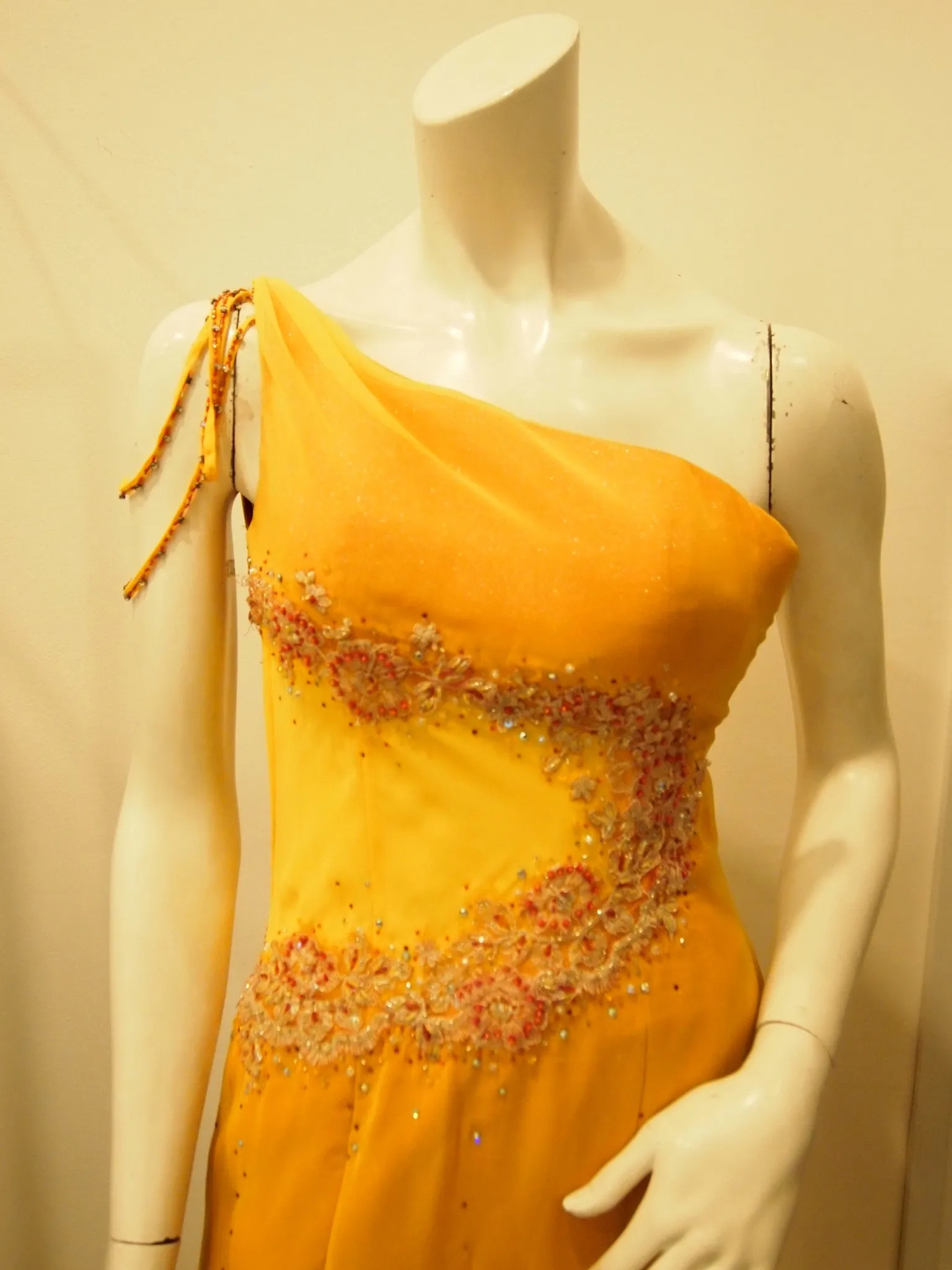 Scarlett O'hara Golden Vintage Evening Dress