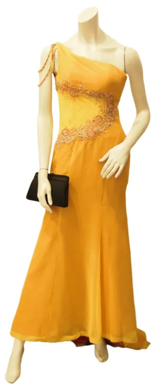 Scarlett O'hara Golden Vintage Evening Dress