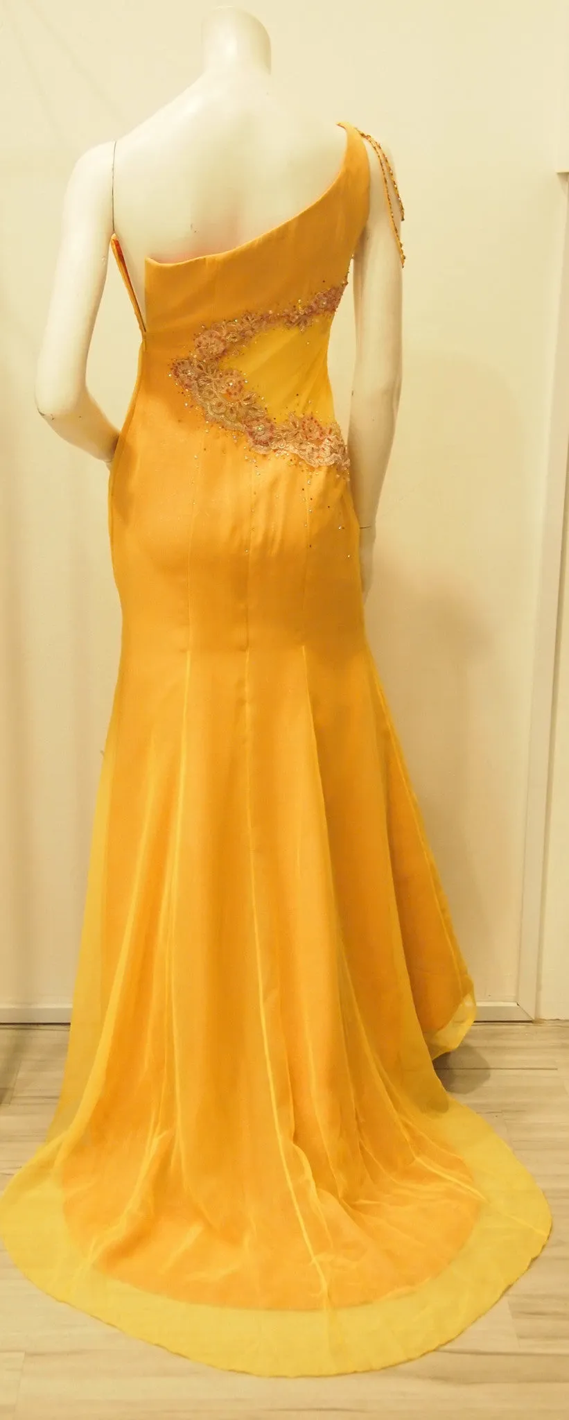 Scarlett O'hara Golden Vintage Evening Dress