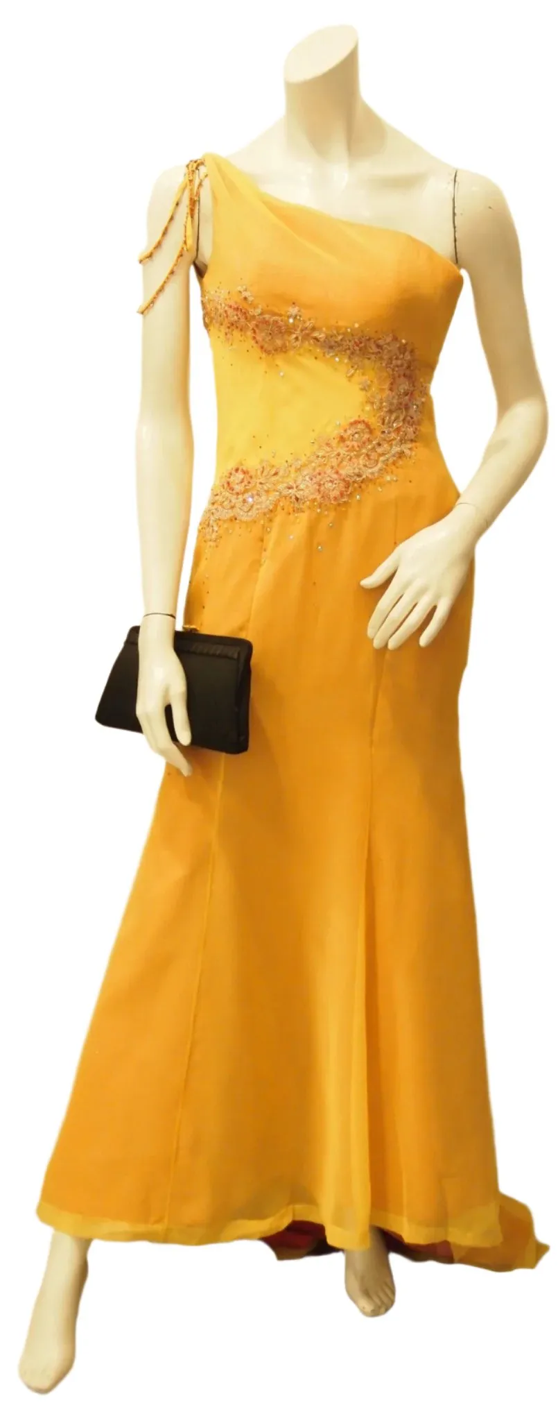 Scarlett O'hara Golden Vintage Evening Dress