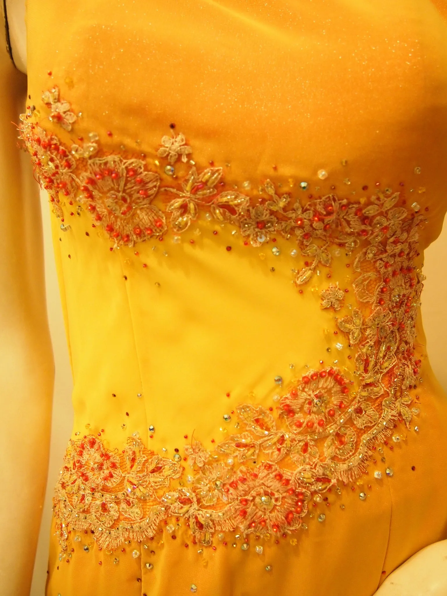 Scarlett O'hara Golden Vintage Evening Dress
