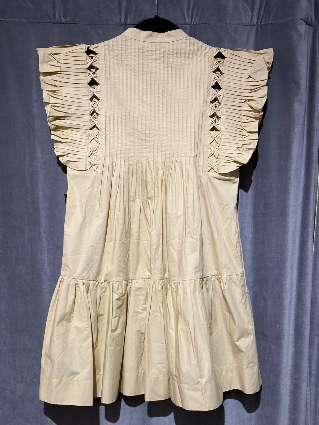 SEA NY Sleeveless Flutter Tunic in Butter with Layered Bottom