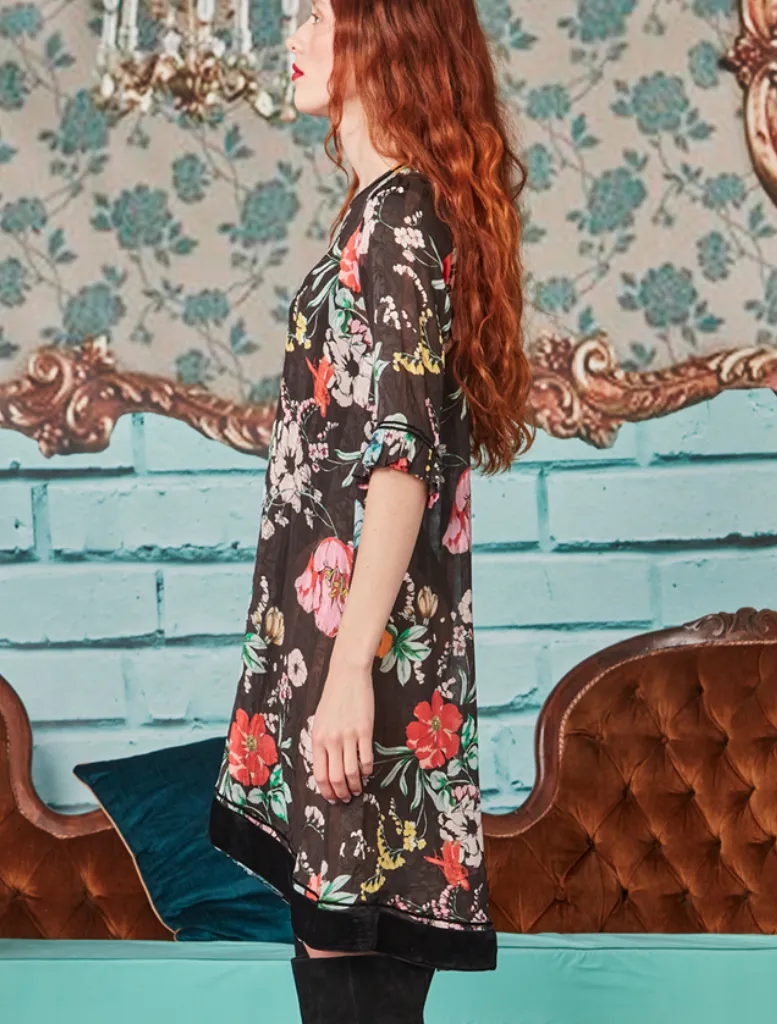 Shifting Gears Tunic - Black Floral