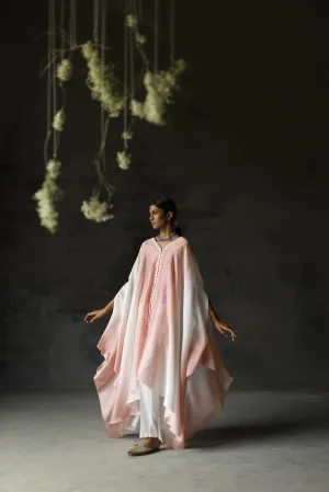 Shikha Mehta Portman Koral Norah Cape Set Chanderi Silk Pink Paak Ss24-Smcn04
