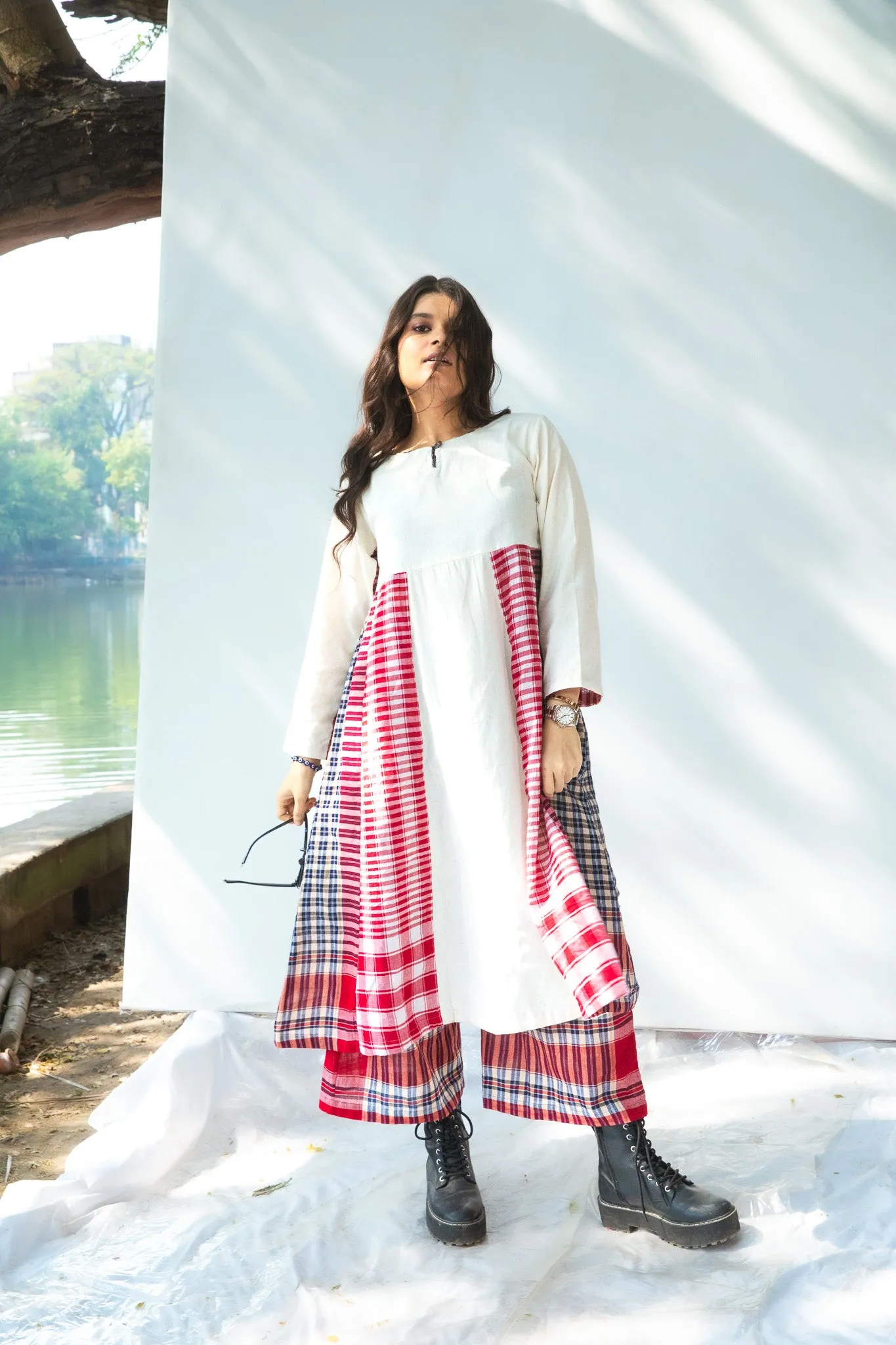 Side Panelled Dress   Palazzo Set (2 Piece Set)