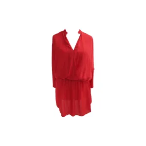 Simple Red Crossover Tunic